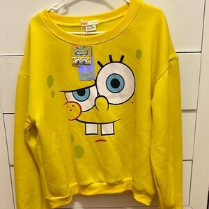 ROMWE X SPONGEBOB Nickelodeon Yellow Sweatshirt WITH TAGS! TikTok find!